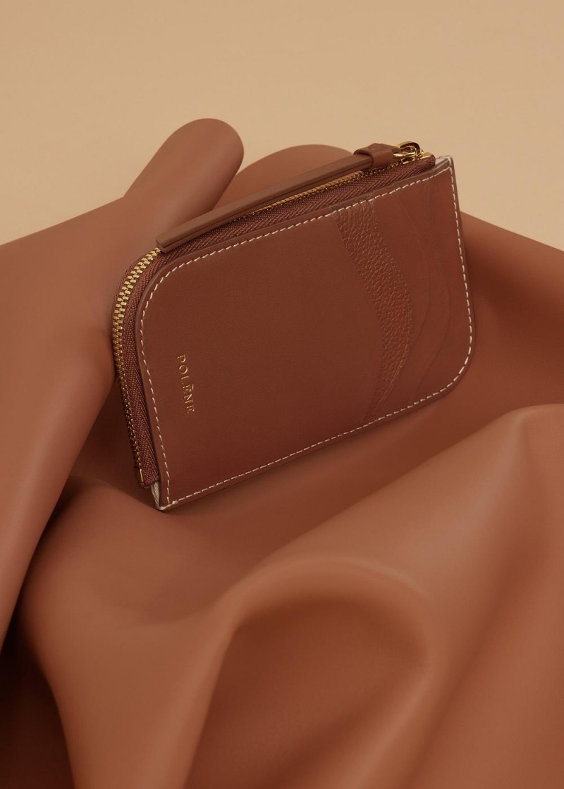 Polene Atla Card Holder Brune | Norge_P47275