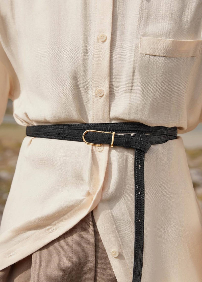 Polene Thin Umi Belt Svarte | Norge_P11007