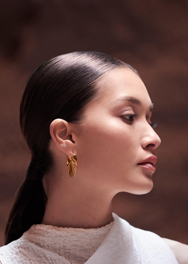 Polene Éole Slim Hoop Earrings Gull | Norge_P20890